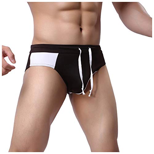 WOXIHUAN Badehose Herren Kurz Schwarz Schwimmhose Herren Kurze Hosen Boardshorts Atmungsaktiv Sporthose Badehosen Schnelltrocknend Badeshorts Männer Slip mit Tasche von WOXIHUAN