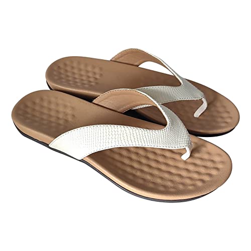 WOXIHUAN Damen Flip Flops Slippers Sale Leder Strand Wandersandale Frauen Flache Hausschuhe Offene Zehe Sandalen Atmungsaktiv Sandals Rutschfeste Sandaletten Leichte Trekkingsandalen Outdoor Sandale von WOXIHUAN