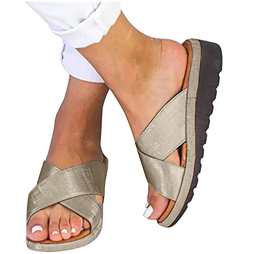 Damen Plateau Sandals Gekreuzte Riemen Sandalen Frauen Glitzer Sandalette rutschfeste Sandal Dicke Sohle Sandale Offene Zehe Sandaletten Strand Wandersandale Slippers Atmungsaktiv Slippers von WOXIHUAN