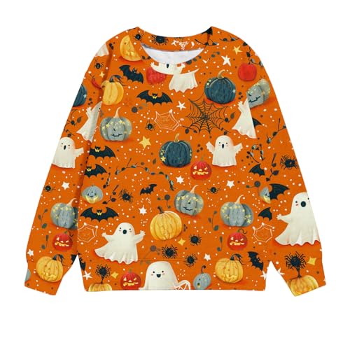 WOXIHUAN Halloween Pullover Sale für Jungen Mädchen Geist Drucken Sweatshirt Langarm Winterpullover Outdoor Streetwear Luftig Langshirt Sweat Kostüme Loungewear Festlich Blusen Halloween Kostüme von WOXIHUAN