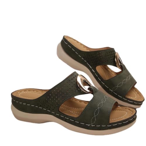 WOXIHUAN Plateau Sandalen Damen Sale Orthopädische Sliders Frauen Fischmaul Sandaletten Plattform Offene Schuhe Freizeit Sommerschuhe Sommer Faux Leder Schlappen Dicke Sohle Strandschuhe Rutschfeste von WOXIHUAN