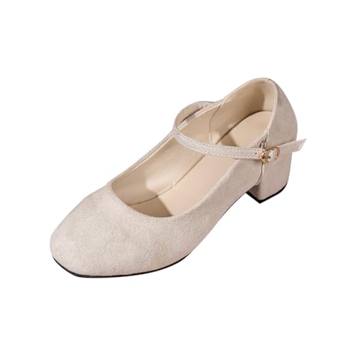 WOXIHUAN Sandalen Damen mit Absatz Sandaletten Damen Chunky Heel Sandale Sommer Elegant Sommerschuhe Wildleder Spitz Sandalette mit Elastischem Riemen Abendschuhe High Heels Sandals Party Schuhe von WOXIHUAN