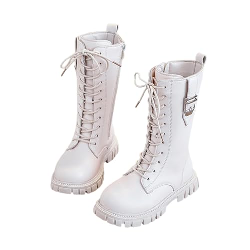 WOXIHUAN Stiefel Mädchen Langschaft, Leder Kniehohe Reitstiefel mit Seitlichem Reißverschluss Schnürstiefel Boots Mädchen Runde Zehen Stiefelette Rutschfest Schuhe Elegant Winterstiefel für Schüler WOXIHUAN Stiefel Mädchen Langschaft, Leder Kniehohe Reitstiefel mit Seitlichem Reißverschluss Schnürstiefel Boots Mädchen Runde Zehen Stiefelette Rutschfest Schuhe Elegant Winterstiefel für Schüler von WOXIHUAN