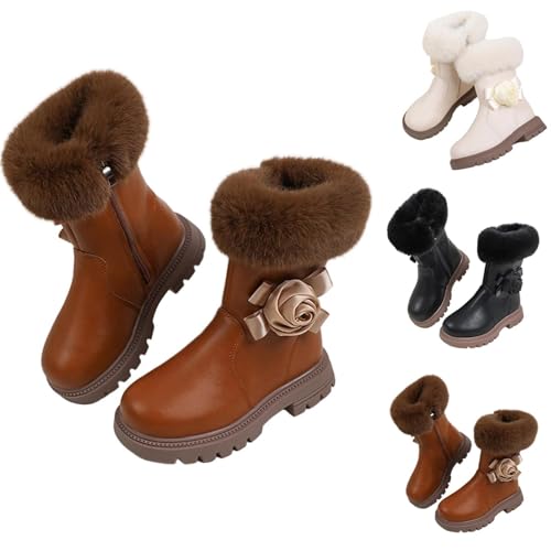 WOXIHUAN Stiefel Mädchen mit Kunstpelz, Boots Mädchen mit Seitlichem Reißverschluss Mittelere Stiefel PU-Leder Reitstiefel Wasserdichte Stiefeletten Warm Winterstiefel Rutschfest Schuhe Schneestiefel WOXIHUAN Stiefel Mädchen mit Kunstpelz, Boots Mädchen mit Seitlichem Reißverschluss Mittelere Stiefel PU-Leder Reitstiefel Wasserdichte Stiefeletten Warm Winterstiefel Rutschfest Schuhe Schneestiefel von WOXIHUAN