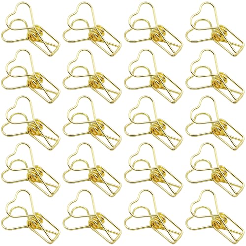 20 Stück Gold Büroklammern, Mini Klammern Metall, Niedliche Büroklammern Mehrzweck Binderklammern für Dokumente, Rechnungen und Kreative Projekte von WOXJENA