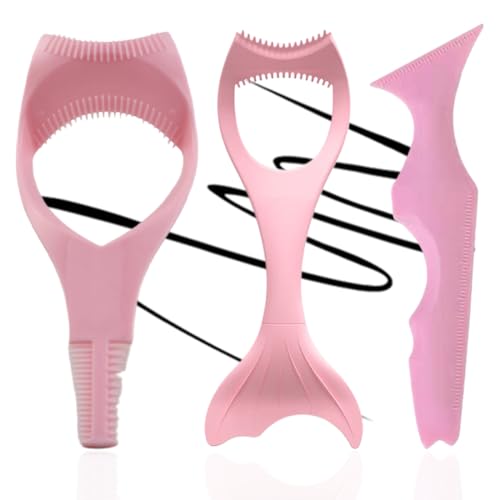 Eyeliner-Schablonen Flügelspitzen，Silikon-Eyeliner-Hilfe，Schablonen Augen Make Up Hilfe Multifunktionale，Eyeliner Schablone für Anfänger Ausbildung，3 Stück von WOXJENA