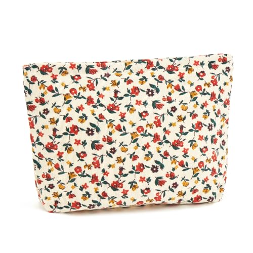 WOZEAH Make-up-Tasche für Geldbörse, kleine Kosmetiktasche, stilvolle Make-up-Tasche mit Reißverschluss, Reise-Kulturbeutel aus Segeltuch, Blumenzweige 1 WOZEAH Make-up-Tasche für Geldbörse, kleine Kosmetiktasche, stilvolle Make-up-Tasche mit Reißverschluss, Reise-Kulturbeutel aus Segeltuch, Blumenzweige 1 von WOZEAH