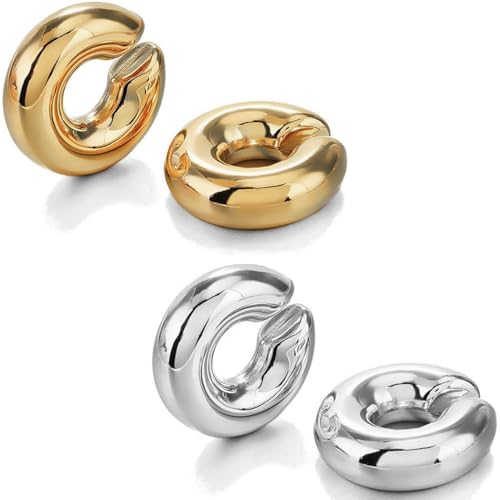 WOZNU 2 Paare Ohr Manschette Ohrringe CZ Non-Piercing Fake Helix Knorpel Manschette Ohrringe Conch Manschetten Ohrringe für Frauen von WOZNU