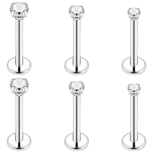 WOZNU 3 Paar Ohrstecker Gold Set Ohrringe Damen Wasserfeste Ohrringe Stecker Hypoallergen Klein Rund Zirkonia Herz Ohrringe Stecker Mehrere Ohrlöcher Schmuck Silber von WOZNU