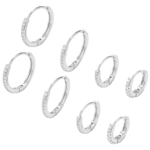 WOZNU 4 Paare Ohrringe Creolen Gold 925 Silber Ohrringe Set mit Zirkonia AAA+ Hypoallergen Klein Creolen Schlafen Goldene Ohrringe Creolen Damen Schmuck 6/8/9/10MM Silber WOZNU 4 Paare Ohrringe Creolen Gold 925 Silber Ohrringe Set mit Zirkonia AAA+ Hypoallergen Klein Creolen Schlafen Goldene Ohrringe Creolen Damen Schmuck 6/8/9/10MM Silber von WOZNU