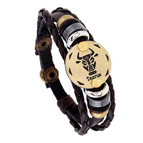 12 Konstellation Leder Armband Geburtstagsgeschenk Gewebt Verstellbare Leder Armband Student Schmuck, WOZUIMEI, Stier, 6 x 22 cm 12 Konstellation Leder Armband Geburtstagsgeschenk Gewebt Verstellbare Leder Armband Student Schmuck, WOZUIMEI, Stier, 6 x 22 cm von WOZUIMEI