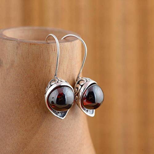 S925 Silber Vintage Thai Silber Land Kann Nicht Damenmode Hufeisen Lotus Synthetischen Zirkon Ohrringe Sein, WOZUIMEI, Wie gezeigt von WOZUIMEI