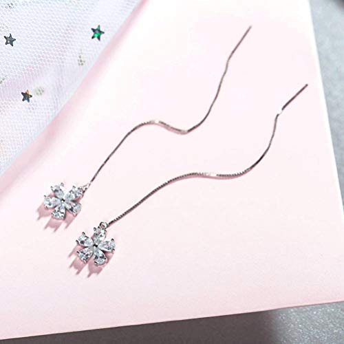S925 Sterling Silber Ohrringe Schneeflocke Langen Doppel Gürtel Perle Ohr Draht Weibliche Persönlichkeit Einfache Wilde Ohrschmuck, WOZUIMEI, Tablett, S925 Sterling Silber Ohrringe Schneeflocke Langen Doppel Gürtel Perle Ohr Draht Weibliche Persönlichkeit Einfache Wilde Ohrschmuck, WOZUIMEI, Tablett, von WOZUIMEI