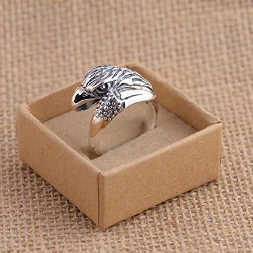 WOZUIMEI Chinesischer Ringschmuck Männlicher Ring S925 Sterling Silber Ring Vintage Thai Silber Handwerk Adlerform Verstellbarer Geteilter SilberringEinstellbare Öffnung WOZUIMEI Chinesischer Ringschmuck Männlicher Ring S925 Sterling Silber Ring Vintage Thai Silber Handwerk Adlerform Verstellbarer Geteilter SilberringEinstellbare Öffnung von WOZUIMEI