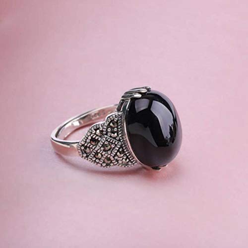 WOZUIMEI Chinesischer Ringschmuck S925 Reiner Silberringschmuckmode Weiblicher Schwarzer Achatringöffnungsdesignschmuck mit Sechs Klauenschwarzer Achat WOZUIMEI Chinesischer Ringschmuck S925 Reiner Silberringschmuckmode Weiblicher Schwarzer Achatringöffnungsdesignschmuck mit Sechs Klauenschwarzer Achat von WOZUIMEI