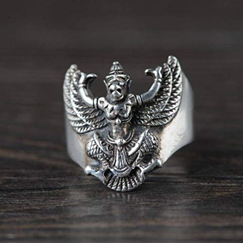 WOZUIMEI Chinesischer Ringschmuck S925 Sterling Silber Ring Alter Thailändischer Silber Zeigefinger Ring Männer und Frauen Chinesischer Stil Goldflügel Dapeng Vogel Silber RingRing, 18.8 WOZUIMEI Chinesischer Ringschmuck S925 Sterling Silber Ring Alter Thailändischer Silber Zeigefinger Ring Männer und Frauen Chinesischer Stil Goldflügel Dapeng Vogel Silber RingRing, 18.8 von WOZUIMEI