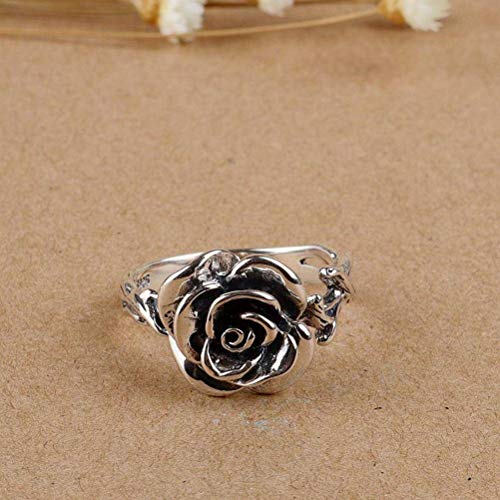 WOZUIMEI Chinesischer Ringschmuck S925 Sterling Silber Ring Antik Thai Silber Silber Mode Geschenk Rose RingRing, 17.5 WOZUIMEI Chinesischer Ringschmuck S925 Sterling Silber Ring Antik Thai Silber Silber Mode Geschenk Rose RingRing, 17.5 von WOZUIMEI