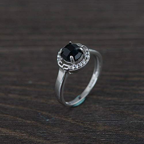 WOZUIMEI Chinesischer Ringschmuck S925 Sterling Silber Ring Damenmode Micro-Set und Zirkon Facettiert Achat Silber RingRing, 17.2 WOZUIMEI Chinesischer Ringschmuck S925 Sterling Silber Ring Damenmode Micro-Set und Zirkon Facettiert Achat Silber RingRing, 17.2 von WOZUIMEI