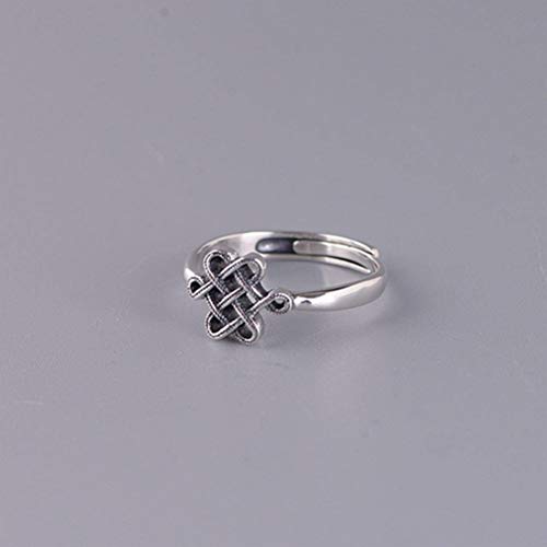 WOZUIMEI Chinesischer Ringschmuck S925 Sterling Silber Ring Retro Weibliche Mode Temperament Verheißungsvoller Chinesischer Knoten Verstellbarer Spaltring Thailändischer SilberringEinstellbare Öffnun WOZUIMEI Chinesischer Ringschmuck S925 Sterling Silber Ring Retro Weibliche Mode Temperament Verheißungsvoller Chinesischer Knoten Verstellbarer Spaltring Thailändischer SilberringEinstellbare Öffnun von WOZUIMEI