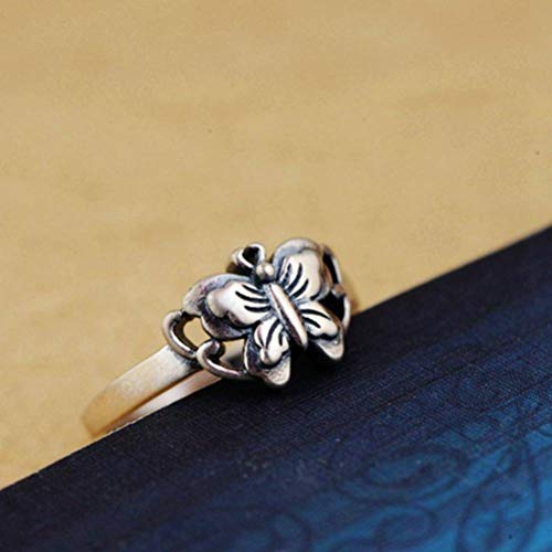 WOZUIMEI Chinesischer Ringschmuck S925 Sterlingsilberring Antikhandwerk Exquisiter Weiblicher Schmetterling Verstellbarer Ringgeschenk im Split-Stil Thailändisches SilberRing WOZUIMEI Chinesischer Ringschmuck S925 Sterlingsilberring Antikhandwerk Exquisiter Weiblicher Schmetterling Verstellbarer Ringgeschenk im Split-Stil Thailändisches SilberRing von WOZUIMEI