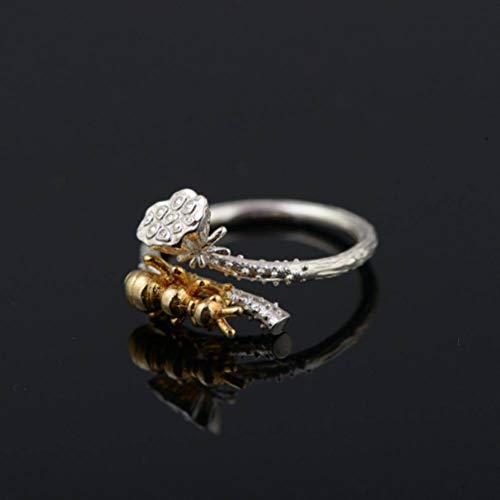 WOZUIMEI Chinesischer Ringschmuck S925 Sterlingsilberring Vergoldeter Prozessring Weiblich Verstellbarer Geteilter Literarischer Stil Einfacher Ameisenform SilberringSilber WOZUIMEI Chinesischer Ringschmuck S925 Sterlingsilberring Vergoldeter Prozessring Weiblich Verstellbarer Geteilter Literarischer Stil Einfacher Ameisenform SilberringSilber von WOZUIMEI
