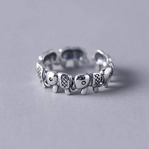 WOZUIMEI Chinesischer Ringschmuck S925 Sterlingsilberring Vintage Glückverheißender Ring Thailändischer Silberschmuck Weiblich Verstellbarer Geteilter Elefanten-ZeigefingerringElefant WOZUIMEI Chinesischer Ringschmuck S925 Sterlingsilberring Vintage Glückverheißender Ring Thailändischer Silberschmuck Weiblich Verstellbarer Geteilter Elefanten-ZeigefingerringElefant von WOZUIMEI