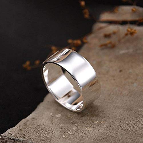 WOZUIMEI Chinesischer Ringschmuck S990 Reiner Silberring Koreanische Glatte Mode Einfach Passen Alle Reinen Silberring Offenen Paar RingEinstellbare Öffnung von WOZUIMEI