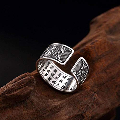 WOZUIMEI Chinesischer Ringschmuck S990 Reiner Silberring Weißer Tigergottbestie Thailändische Silberne Retro-Persönlichkeit Herrschsüchtiger Reiner Silberring Offener Männlicher RingEinstellbare Öffn von WOZUIMEI