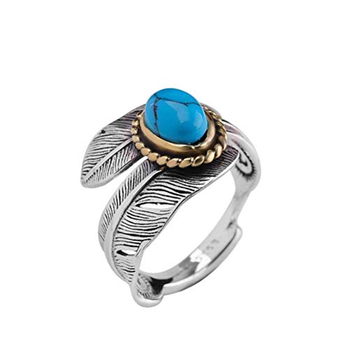 WOZUIMEI Chinesischer Stil Ring Schmuck Ring Reines Silber S925 Sterling Silber Ring Persönlichkeit Männer Türkis Federring Bekleidung Zubehör Schmuck Schmuck RingFederring WOZUIMEI Chinesischer Stil Ring Schmuck Ring Reines Silber S925 Sterling Silber Ring Persönlichkeit Männer Türkis Federring Bekleidung Zubehör Schmuck Schmuck RingFederring von WOZUIMEI