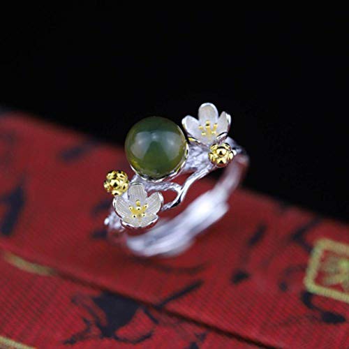 WOZUIMEI Chinesischer Stil Ring Schmuck S925 Reinen Silber Ring Schmuck Mode Handgemachte Weibliche Pflaume Mexikanischen Blauen Leder Ring Verstellbares DesignBlauer Bernsteinring WOZUIMEI Chinesischer Stil Ring Schmuck S925 Reinen Silber Ring Schmuck Mode Handgemachte Weibliche Pflaume Mexikanischen Blauen Leder Ring Verstellbares DesignBlauer Bernsteinring von WOZUIMEI