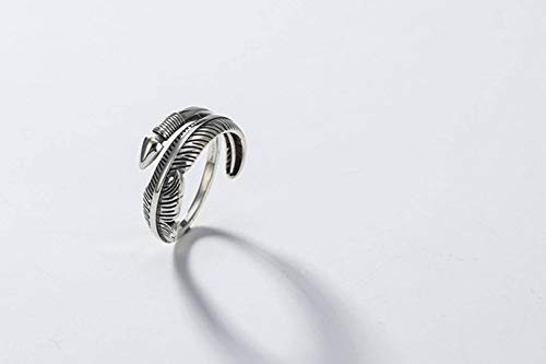 WOZUIMEI Chinesischer Stil Ring Schmuck S925 Reines Silber Feder Ring Pfeil Trend Retro Japanische und Koreanische Persönlichkeit Kombinieren Alle Weiblichen Schmuck Mit Offenem Ring Aper WOZUIMEI Chinesischer Stil Ring Schmuck S925 Reines Silber Feder Ring Pfeil Trend Retro Japanische und Koreanische Persönlichkeit Kombinieren Alle Weiblichen Schmuck Mit Offenem Ring Aper von WOZUIMEI