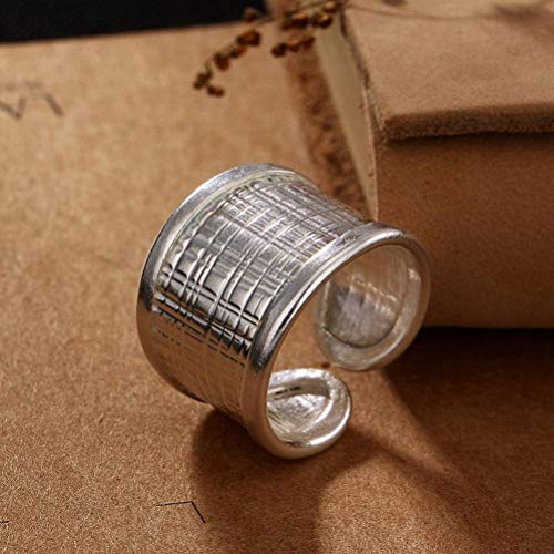 WOZUIMEI Chinesischer Stil Ring Schmuck S925 Reines Silber Ring Handgemachte Weibliche Große Textur Öffnung Handgewebt Thailand Einstellbare Öffnung WOZUIMEI Chinesischer Stil Ring Schmuck S925 Reines Silber Ring Handgemachte Weibliche Große Textur Öffnung Handgewebt Thailand Einstellbare Öffnung von WOZUIMEI