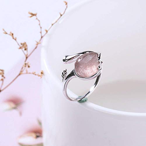 WOZUIMEI Chinesischer Stil Ring Schmuck S925 Reines Silber Ring Natürliche Erdbeere Kristall Tulpe Ring Frauen Mode Einfache Literarische Persönlichkeit Stil Wie gezeigt WOZUIMEI Chinesischer Stil Ring Schmuck S925 Reines Silber Ring Natürliche Erdbeere Kristall Tulpe Ring Frauen Mode Einfache Literarische Persönlichkeit Stil Wie gezeigt von WOZUIMEI