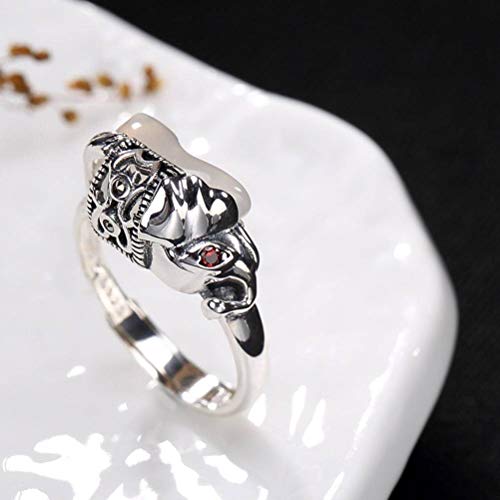 WOZUIMEI Chinesischer Stil Ring Schmuck S925 Reines Silber Ring Retro Eingelegt Gelb Weiß Chalcedon Achat Granatapfel Rot Elefant Baby Offener Ring Weiblich Echalcedon Weiß WOZUIMEI Chinesischer Stil Ring Schmuck S925 Reines Silber Ring Retro Eingelegt Gelb Weiß Chalcedon Achat Granatapfel Rot Elefant Baby Offener Ring Weiblich Echalcedon Weiß von WOZUIMEI