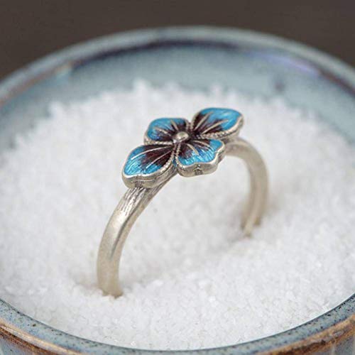 WOZUIMEI Chinesischer Stil Ring Schmuck S925 Sterling Silber Ring Retro Weibliche Mode Temperament Ethnischen Stil Emaillierung Verstellbarer Spaltring Thai Silber RingRing WOZUIMEI Chinesischer Stil Ring Schmuck S925 Sterling Silber Ring Retro Weibliche Mode Temperament Ethnischen Stil Emaillierung Verstellbarer Spaltring Thai Silber RingRing von WOZUIMEI