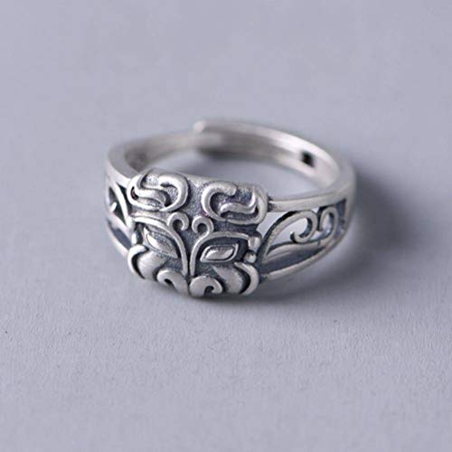 WOZUIMEI Chinesischer Stil Ring Schmuck S925 Sterling Silber Ring Vintage Distressed Silber Ring Weibliche Mode Chinesischer Stil Gefräßig Einstellbarer SpaltringEinstellbare Öffnung WOZUIMEI Chinesischer Stil Ring Schmuck S925 Sterling Silber Ring Vintage Distressed Silber Ring Weibliche Mode Chinesischer Stil Gefräßig Einstellbarer SpaltringEinstellbare Öffnung von WOZUIMEI