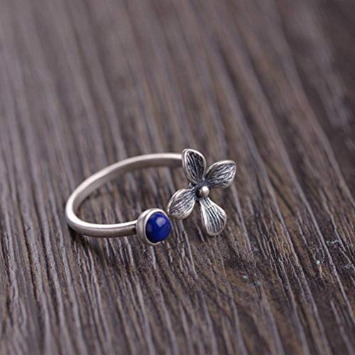 WOZUIMEI Chinesischer Stil Ring Schmuck S925 Sterling Silber Ring Vintage Handwerk Thai Silber Schmuck Weibliche Mode Südrot Achat Jasper Kleinen BlumenringLapislazuli WOZUIMEI Chinesischer Stil Ring Schmuck S925 Sterling Silber Ring Vintage Handwerk Thai Silber Schmuck Weibliche Mode Südrot Achat Jasper Kleinen BlumenringLapislazuli von WOZUIMEI