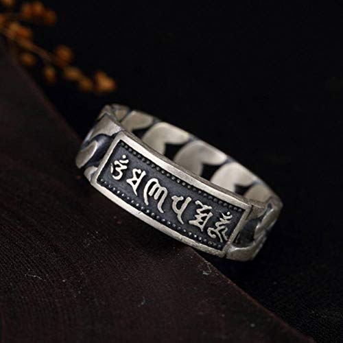 WOZUIMEI Chinesischer Stil Ring Schmuck S990 Reines Silber Ring Sechs Zeichen Mantra Vajra Geflochten Persönlichkeit Passende Alle Ring Aus reinem Silber Ring Männer Und FrauenWie gezeigt WOZUIMEI Chinesischer Stil Ring Schmuck S990 Reines Silber Ring Sechs Zeichen Mantra Vajra Geflochten Persönlichkeit Passende Alle Ring Aus reinem Silber Ring Männer Und FrauenWie gezeigt von WOZUIMEI