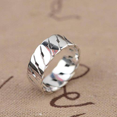 WOZUIMEI Chinesischer Stil Ringschmuck S925 Sterling Silber Ring Antik Handwerk Paar Twist Twist Ring Thai SilberRing, 18.8 WOZUIMEI Chinesischer Stil Ringschmuck S925 Sterling Silber Ring Antik Handwerk Paar Twist Twist Ring Thai SilberRing, 18.8 von WOZUIMEI