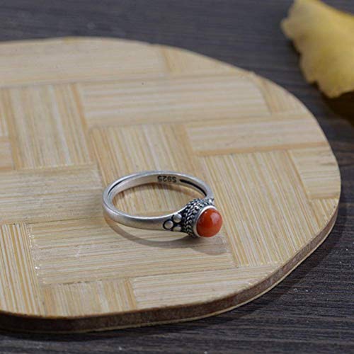 WOZUIMEI Chinesischer Stil Ringschmuck S925 Sterling Silber Ring Antik Handwerk Weibliche Inlay Jasper Lapislazuli Südrot Achat Ring Thai SilberSüdroter Achat WOZUIMEI Chinesischer Stil Ringschmuck S925 Sterling Silber Ring Antik Handwerk Weibliche Inlay Jasper Lapislazuli Südrot Achat Ring Thai SilberSüdroter Achat von WOZUIMEI