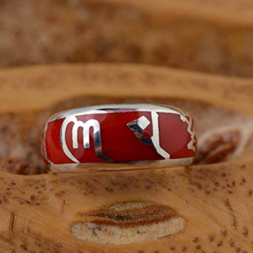 WOZUIMEI Chinesischer Stil Ringschmuck S925 Sterling Silber Ring Drop Öl Weiblich und Männlich Buddhistisch Sechs Zeichen Mantra Ring Thai Silberrot WOZUIMEI Chinesischer Stil Ringschmuck S925 Sterling Silber Ring Drop Öl Weiblich und Männlich Buddhistisch Sechs Zeichen Mantra Ring Thai Silberrot von WOZUIMEI