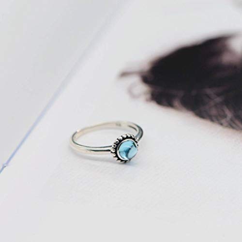 WOZUIMEI Chinesischer Stil Ringschmuck S925 Sterling Silber Ring Retro Mode Zeigefinger Ring Weiblich Eingelegt Topas Silber RingRing, 18.2 WOZUIMEI Chinesischer Stil Ringschmuck S925 Sterling Silber Ring Retro Mode Zeigefinger Ring Weiblich Eingelegt Topas Silber RingRing, 18.2 von WOZUIMEI