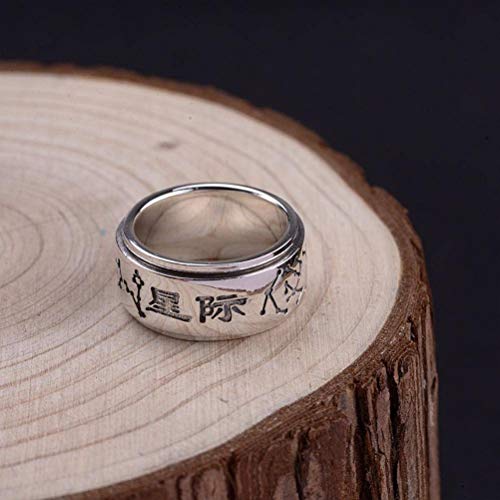 WOZUIMEI Chinesischer Stil Ringschmuck S925 Sterling Silber Ring Retro Thai Silber Ring Männer und Frauen Interstellare Zwölf Sternbild Drehbaren SilberringRing, 17.2 WOZUIMEI Chinesischer Stil Ringschmuck S925 Sterling Silber Ring Retro Thai Silber Ring Männer und Frauen Interstellare Zwölf Sternbild Drehbaren SilberringRing, 17.2 von WOZUIMEI