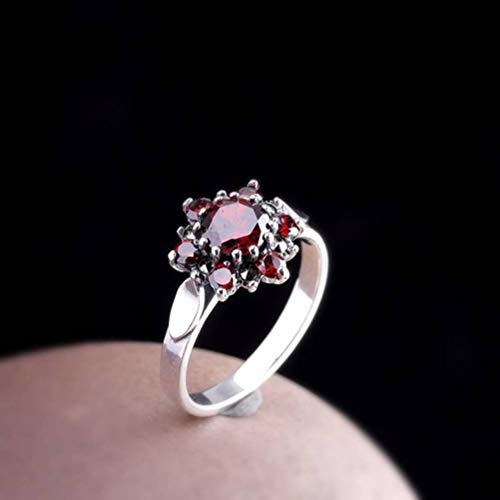 WOZUIMEI Chinesischer Stil Ringschmuck S925 Sterling Silber Ring Schmuck Thai Persönlichkeit Schmuck Thai Silber Blume Weiblich Granatapfel Roten RingGuave, 18.2 WOZUIMEI Chinesischer Stil Ringschmuck S925 Sterling Silber Ring Schmuck Thai Persönlichkeit Schmuck Thai Silber Blume Weiblich Granatapfel Roten RingGuave, 18.2 von WOZUIMEI