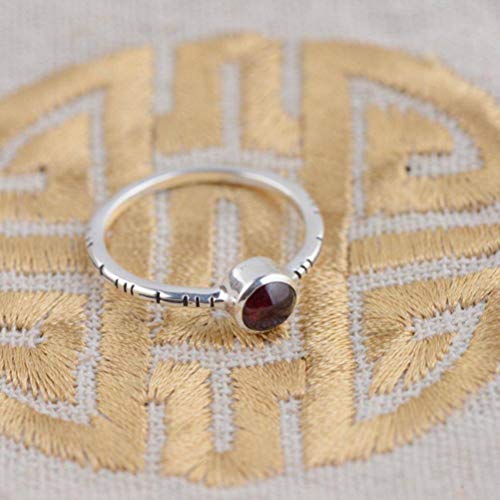 WOZUIMEI Chinesischer Stil Ringschmuck S925 Sterling Silber Ring Vintage Mode Silber Ring Weiblich Thai Silber Eingelegt Lila Zahn Granat RingRing, 16.9 WOZUIMEI Chinesischer Stil Ringschmuck S925 Sterling Silber Ring Vintage Mode Silber Ring Weiblich Thai Silber Eingelegt Lila Zahn Granat RingRing, 16.9 von WOZUIMEI