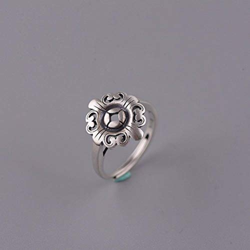 WOZUIMEI Chinesischer Stil Ringschmuck S925 Sterling Silber Ring Vintage Thai Silber Matt Ring Weibliche Mode Ruyi Muster Verstellbarer SpaltringEinstellbare Öffnung WOZUIMEI Chinesischer Stil Ringschmuck S925 Sterling Silber Ring Vintage Thai Silber Matt Ring Weibliche Mode Ruyi Muster Verstellbarer SpaltringEinstellbare Öffnung von WOZUIMEI