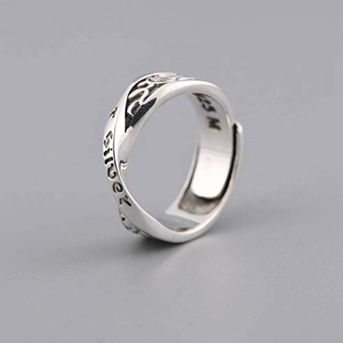 WOZUIMEI Chinesischer Stil Ringschmuck S925 Sterling Silber Ring Vintage Thai Silber Ring Männlich Einfach Großzügig Muster RingRing, 18.8-19.4 WOZUIMEI Chinesischer Stil Ringschmuck S925 Sterling Silber Ring Vintage Thai Silber Ring Männlich Einfach Großzügig Muster RingRing, 18.8-19.4 von WOZUIMEI