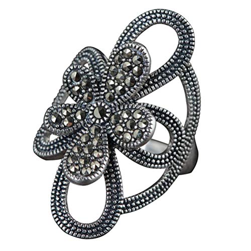WOZUIMEI Chinesischer Stil Ringschmuck S925 Sterling Silber Ring Vintage Thai Silber Zeigefinger Ring Weibliche Mode Hohlbogen Verstellbarer Split Silber RingRing WOZUIMEI Chinesischer Stil Ringschmuck S925 Sterling Silber Ring Vintage Thai Silber Zeigefinger Ring Weibliche Mode Hohlbogen Verstellbarer Split Silber RingRing von WOZUIMEI