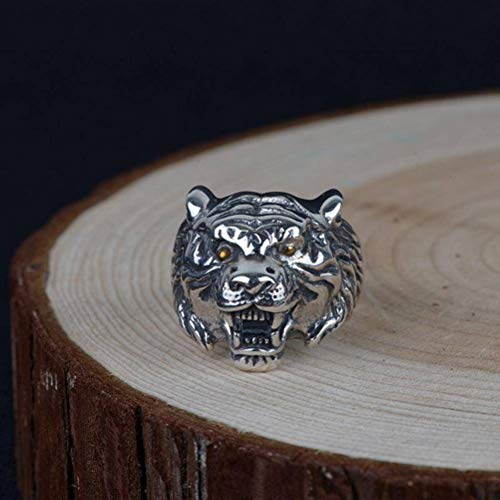 WOZUIMEI Chinesischer Stil Ringschmuck S925 Sterling Silber Ring Vintagethai Silber Ring Männlich Verstellbare Geteilte Mode Dreidimensionale Tiger Kopf Silber Ring SchmuckEinstellbare Öffnung WOZUIMEI Chinesischer Stil Ringschmuck S925 Sterling Silber Ring Vintagethai Silber Ring Männlich Verstellbare Geteilte Mode Dreidimensionale Tiger Kopf Silber Ring SchmuckEinstellbare Öffnung von WOZUIMEI