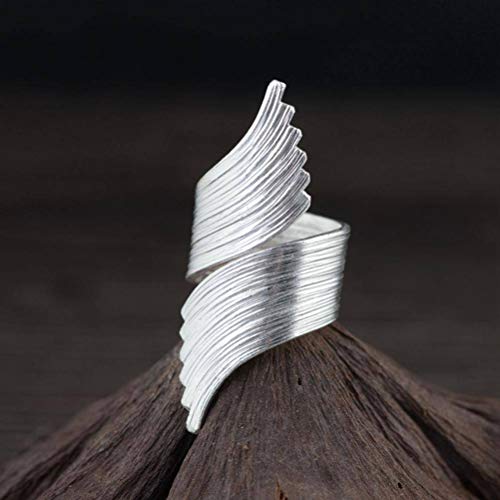 WOZUIMEI Chinesischer Stil Ringschmuck S925 Sterling Silber Ring Weibliche Mode Einfach Gebürstet Verstellbarer SpaltringEinstellbare Öffnung WOZUIMEI Chinesischer Stil Ringschmuck S925 Sterling Silber Ring Weibliche Mode Einfach Gebürstet Verstellbarer SpaltringEinstellbare Öffnung von WOZUIMEI